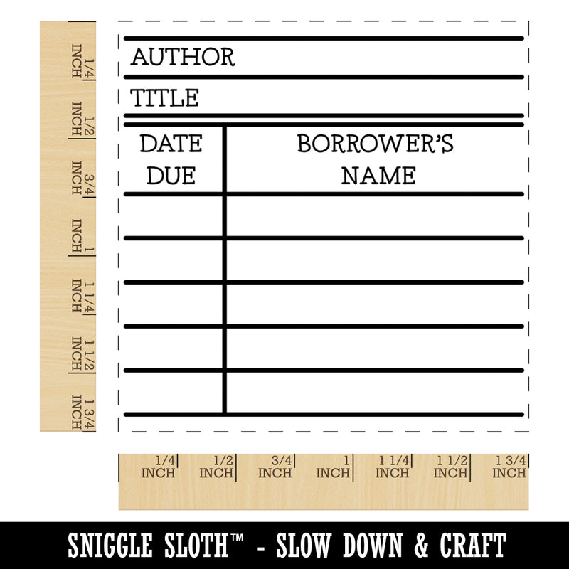 Library Book Borrow Return Card Fill-In Square Rubber Stamp for Stamping Crafting