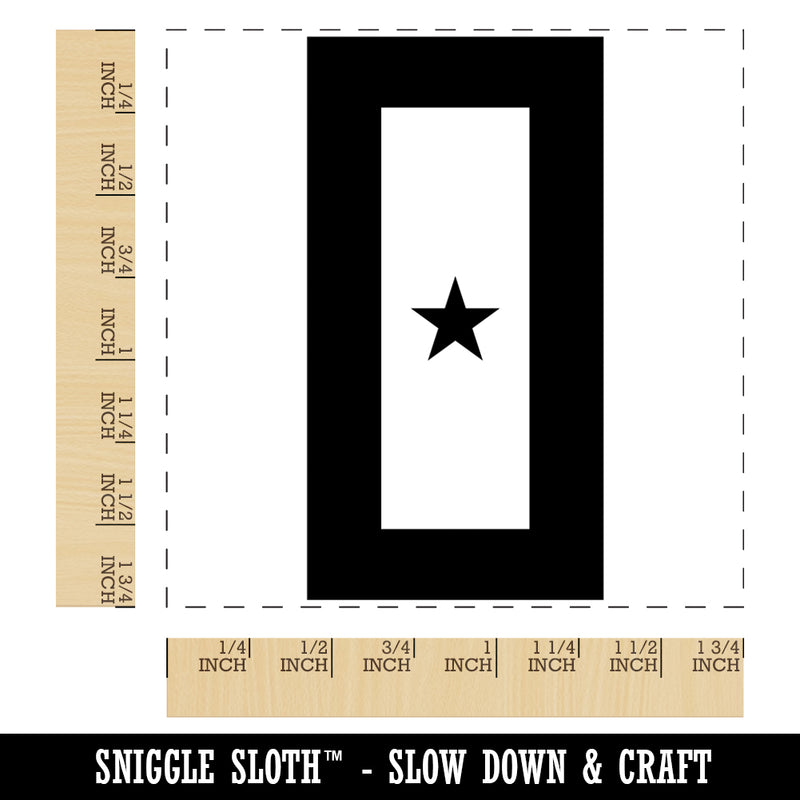 Blue Gold 1 Star Military Service Flag Square Rubber Stamp for Stamping Crafting