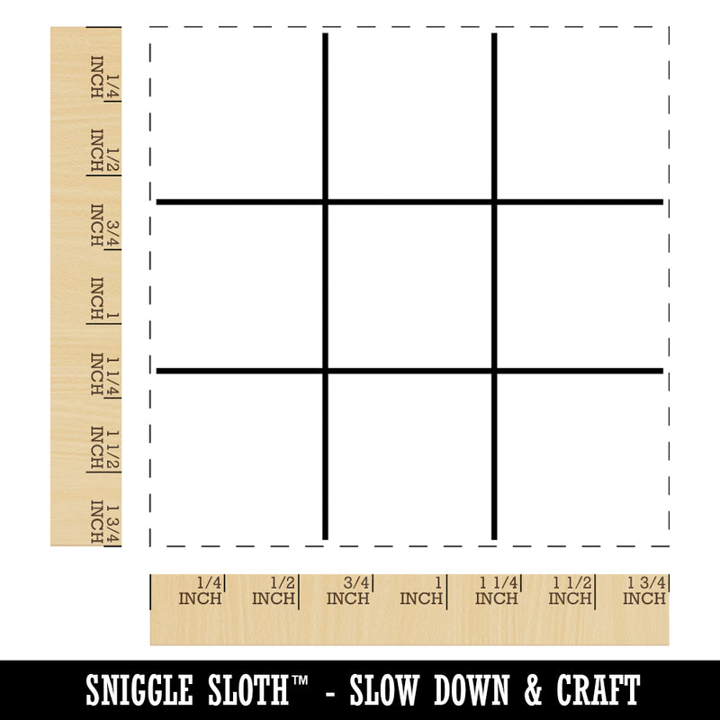 Tic Tac Toe Fill-In Game Grid Square Rubber Stamp for Stamping Crafting