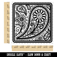 Floral and Swirly Paisley Square Square Rubber Stamp for Stamping Crafting