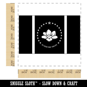 Mississippi Magnolia State Flag Square Rubber Stamp for Stamping Crafting