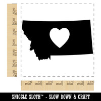 Montana State with Heart Square Rubber Stamp for Stamping Crafting