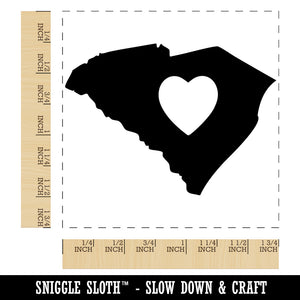 South Carolina State with Heart Square Rubber Stamp for Stamping Crafting