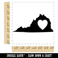 Virginia State with Heart Square Rubber Stamp for Stamping Crafting