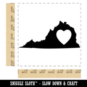 Virginia State with Heart Square Rubber Stamp for Stamping Crafting