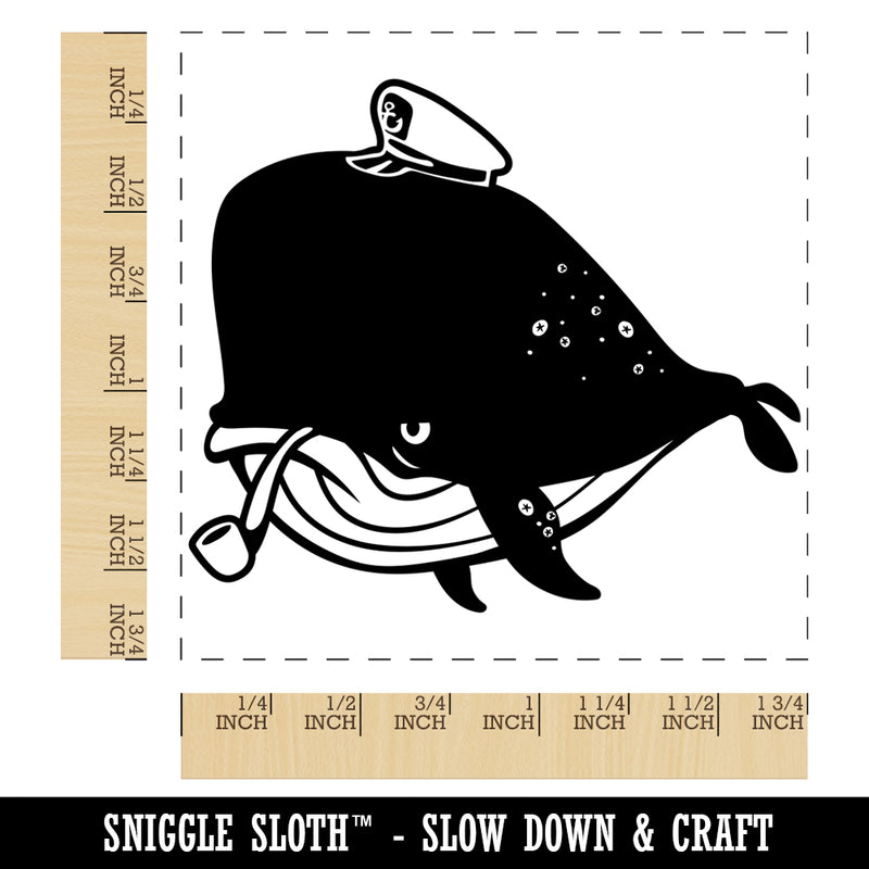 Captain Whale of the Salty Sea Square Rubber Stamp for Stamping Crafting