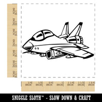 Cartoon Military Fighter Jet Airplane Square Rubber Stamp for Stamping Crafting