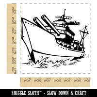 Cartoon Navy Battleship Square Rubber Stamp for Stamping Crafting