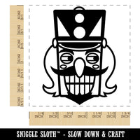 Mischievous Smiling Christmas Nutcracker Face Square Rubber Stamp for Stamping Crafting