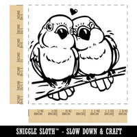 Pair of Lovebirds Parrots Anniversary Valentine's Day Square Rubber Stamp for Stamping Crafting