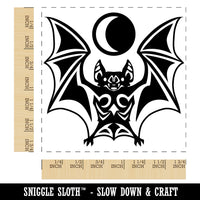 Runic Tribal Vampire Bat with Moon Square Rubber Stamp for Stamping Crafting