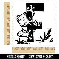 Animal Alphabet Letter F for Frog Square Rubber Stamp for Stamping Crafting