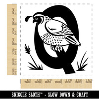 Animal Alphabet Letter Q for Quail Square Rubber Stamp for Stamping Crafting