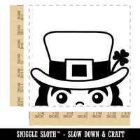 Peeking Leprechaun Saint Patrick's Day Square Rubber Stamp for Stamping Crafting