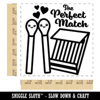 The Perfect Match Matches in Love Valentine's Day Square Rubber Stamp for Stamping Crafting