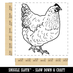 Plump Strutting Hen Chicken Square Rubber Stamp for Stamping Crafting