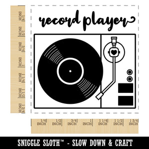 Classic Vintage Retro Record Player Square Rubber Stamp for Stamping Crafting