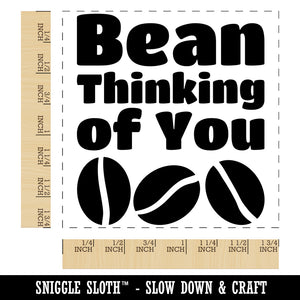 Coffee Bean Been Thinking Of You Cute Pun Square Rubber Stamp for Stamping Crafting