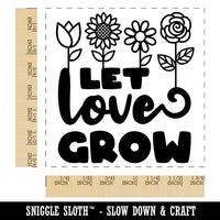 Let Love Grow Sweet Flowers Square Rubber Stamp for Stamping Crafting