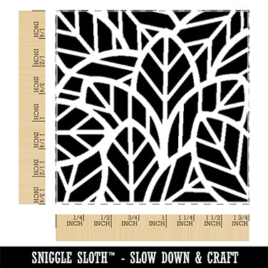 Leaves Overlapping Square Rubber Stamp for Stamping Crafting