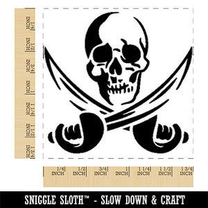 Pirate Skull and Swords Jolly Roger Square Rubber Stamp for Stamping Crafting