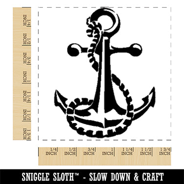 Naval Nautical Anchor with Rope for Sailors with Boats Square Rubber Stamp for Stamping Crafting