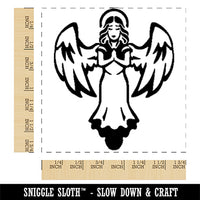 Praying Angel with Wings Square Rubber Stamp for Stamping Crafting