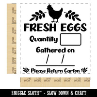 Fresh Eggs Return Carton Label Quantity Date Square Rubber Stamp for Stamping Crafting