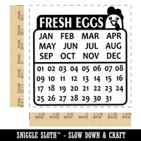 Fresh Eggs Cute Chicken Egg Calendar for Carton Square Rubber Stamp for Stamping Crafting