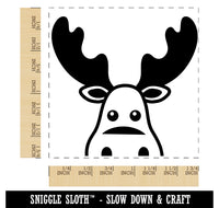 Peeking Moose Square Rubber Stamp for Stamping Crafting