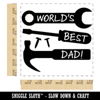World's Best Dad Tools Father's Day Square Rubber Stamp for Stamping Crafting