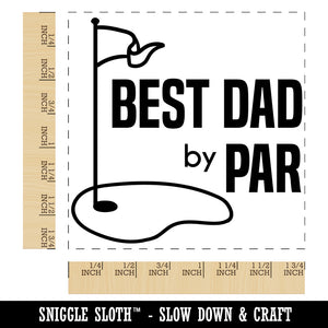 Best Dad by Par Father's Day Golf Course Square Rubber Stamp for Stamping Crafting