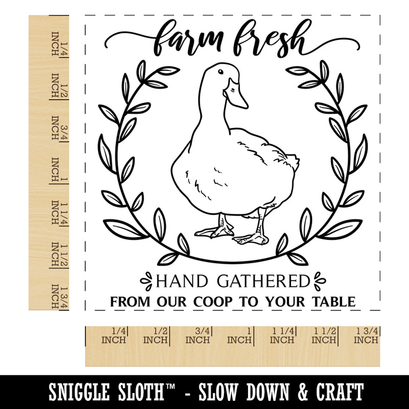 Farm Fresh Hand Gathered Duck Eggs From Our Coop to Your Table Square Rubber Stamp for Stamping Crafting