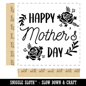 Happy Mother's Day Framed in Roses Square Rubber Stamp for Stamping Crafting