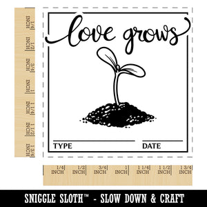 Love Grows Fill in Blank Seed Packet Square Rubber Stamp for Stamping Crafting