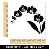 Stem of Orchids Flowers Square Rubber Stamp for Stamping Crafting