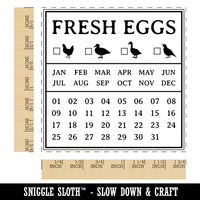 Fresh Eggs Check the Box Calendar Label Chicken Duck Goose Quail Square Rubber Stamp for Stamping Crafting