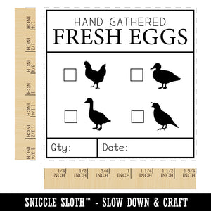 Fresh Eggs Check the Box Label Chicken Duck Goose Quail Square Rubber Stamp for Stamping Crafting