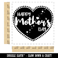 Happy Mother's Day Heart Square Rubber Stamp for Stamping Crafting