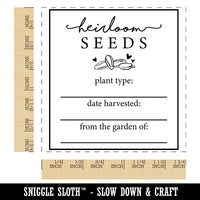 Sweet Elegant Heirloom Seed Packet Label Square Rubber Stamp for Stamping Crafting