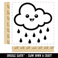 Cute Kawaii Rain Cloud Raining Square Rubber Stamp for Stamping Crafting