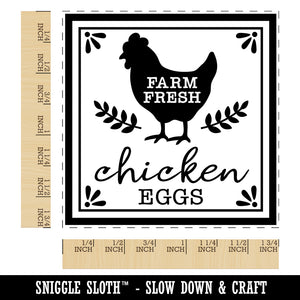 Farm Fresh Chicken Eggs for Carton Label Square Rubber Stamp for Stamping Crafting