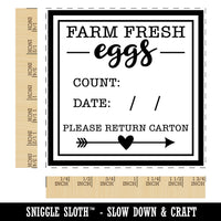 Farm Fresh Eggs Label with Count Date Square Rubber Stamp for Stamping Crafting