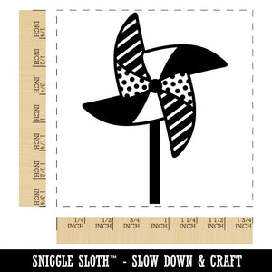 Windmill Pinwheel Square Rubber Stamp for Stamping Crafting