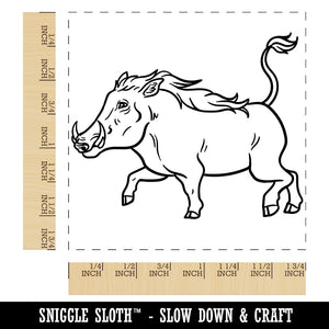 Common Warthog Pig Square Rubber Stamp for Stamping Crafting