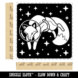 Fox Astronaut Floating in Space Square Rubber Stamp for Stamping Crafting