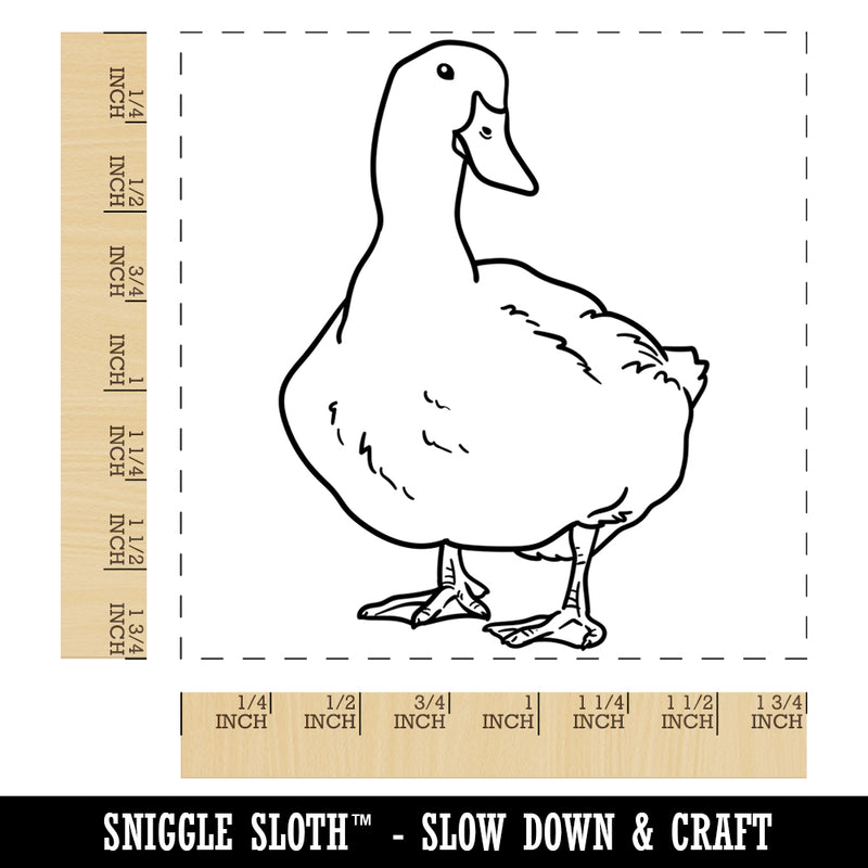 White Pekin Duck Square Rubber Stamp for Stamping Crafting