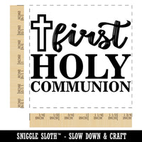 First Holy Communion with Cross Square Rubber Stamp for Stamping Crafting