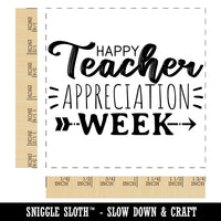 Fun and Sweet Happy Teacher Appreciation Week Square Rubber Stamp for Stamping Crafting