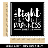 Inspirational The Light Shines in the Darkness Bible Verse Square Rubber Stamp for Stamping Crafting
